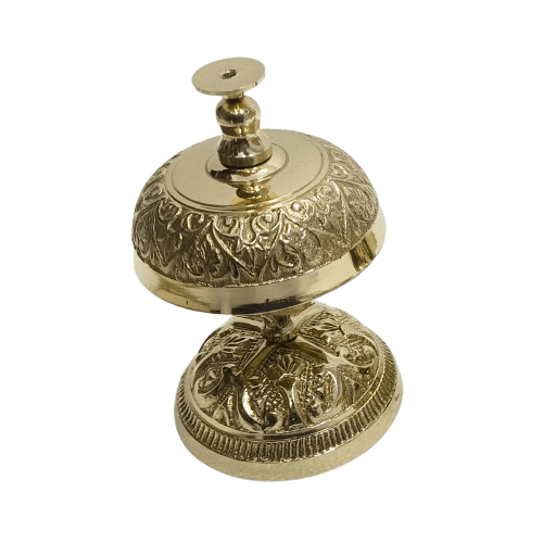 BRASS EMBOSSED TABLE BELL (POLISH)